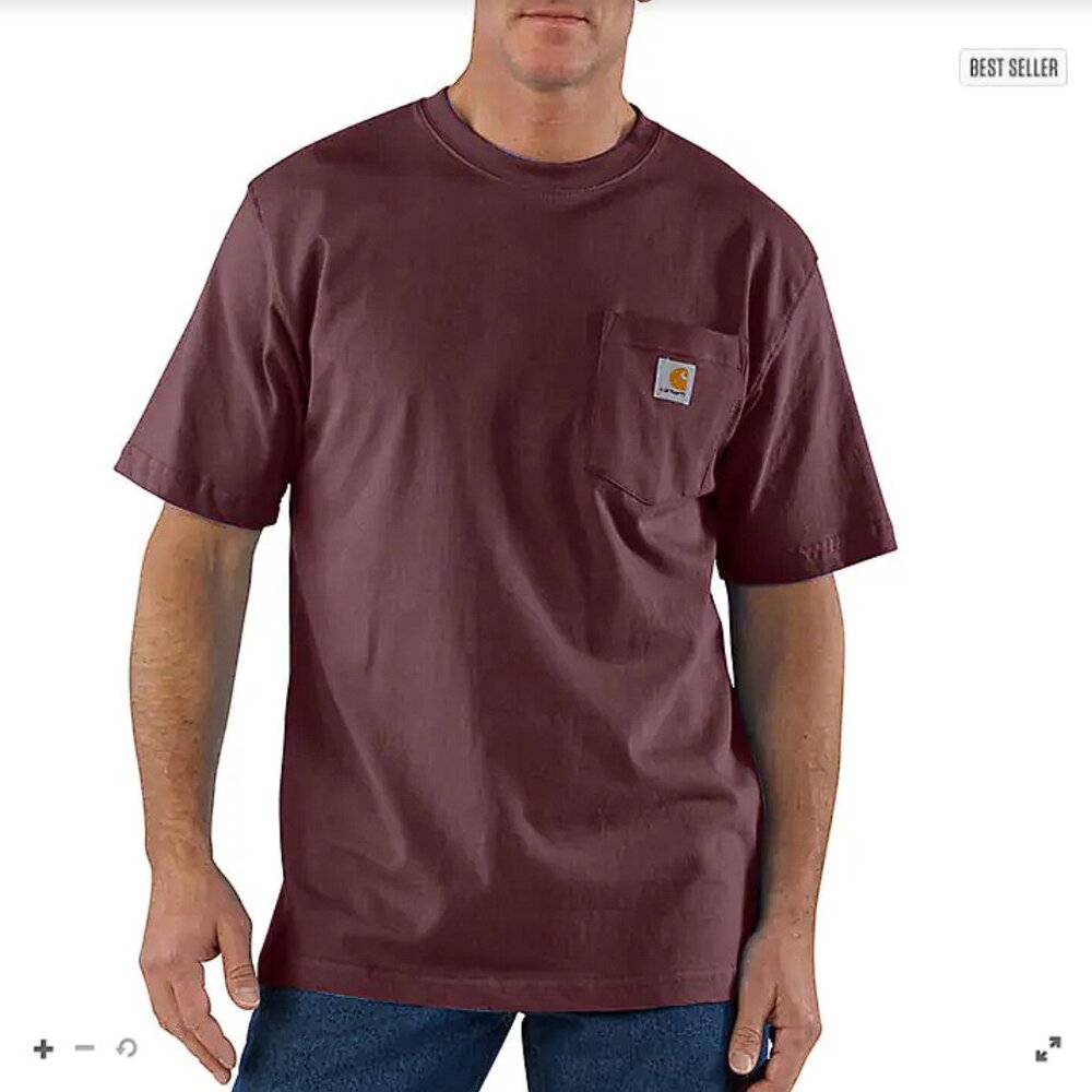 CARHARTT Men's Loose Fit Heavyweight Short-Sleeve Pocket T-Shirt Size L Tall